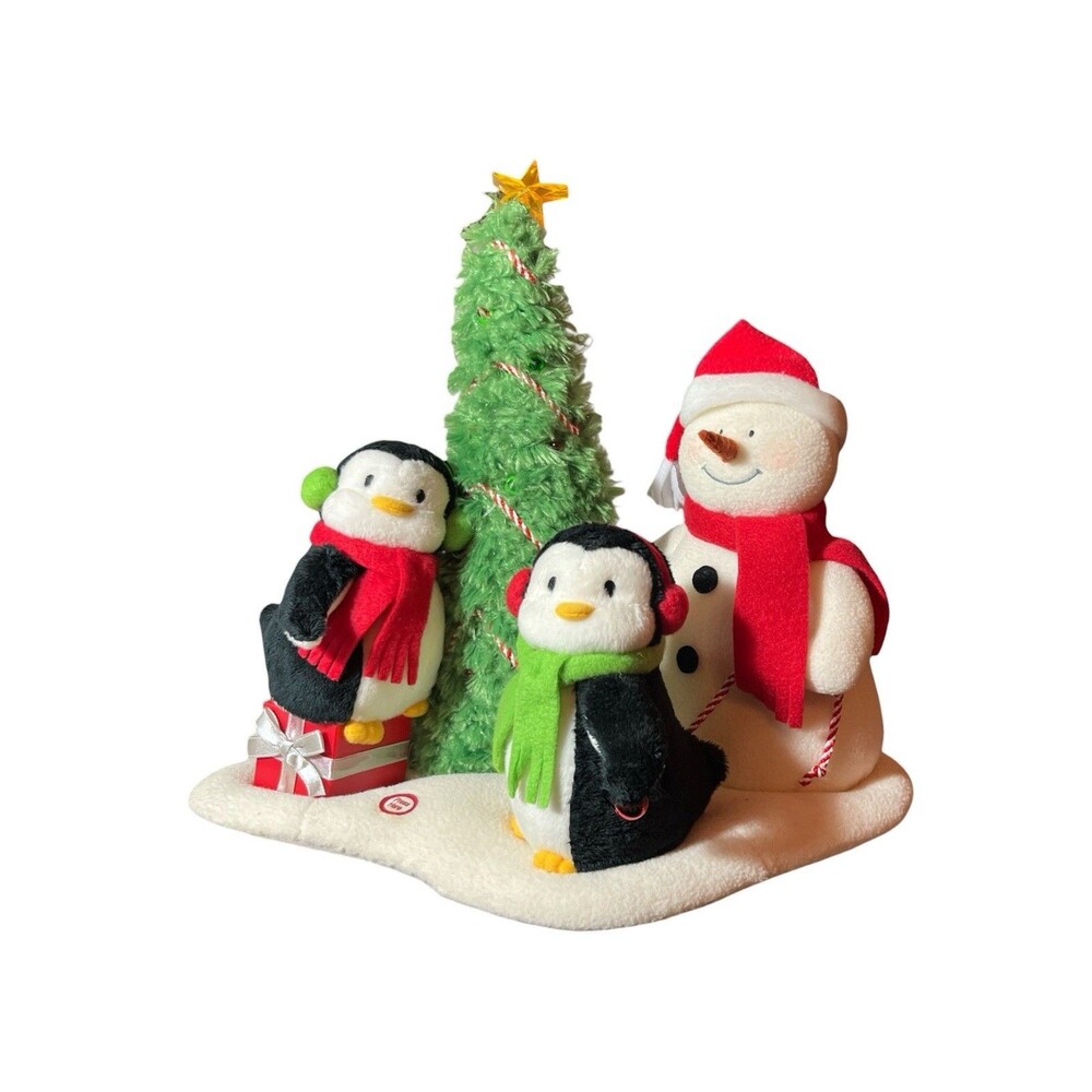 Hallmark Christmas Jingle Pals Very Merry Trio Musical Snowman Penguins 13 x 12"
